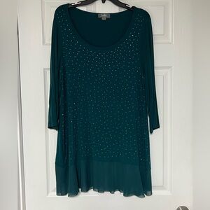 Belle Dark Teal Studded Top